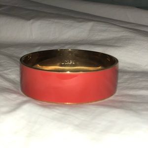 Jcrew enameled bangle gold and tomato red